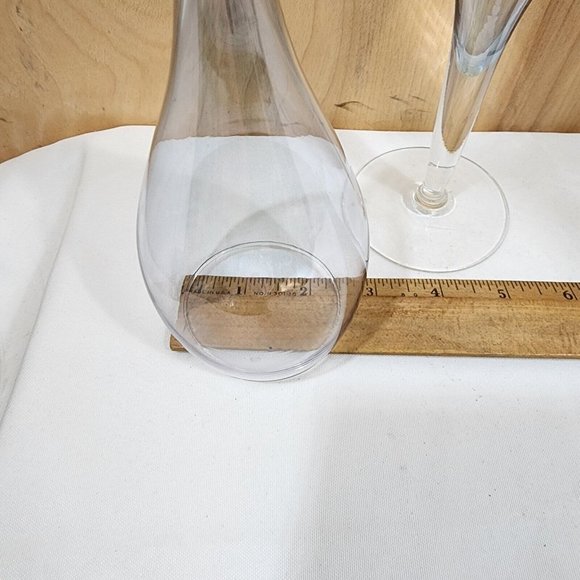 2) Teardrop Blue Luster Champagne Glasses tulip style flute - Picture 9 of 9